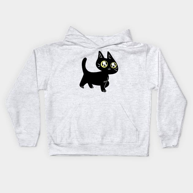 Cute Black Kitten Kids Hoodie by saradaboru